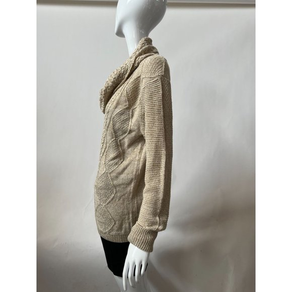 89th and Madison Cowl Neck Sweater Large Beige Heather - Picture 9 of 13